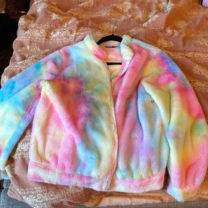 Tie dye zip up jacket lightly used